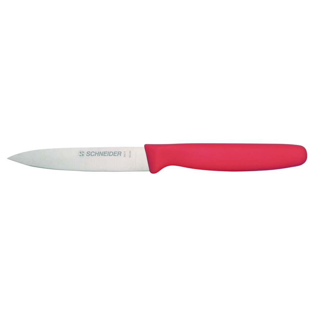 Gemüsemesser aus Edelstahl, Klingenlänge 100 mm, rot