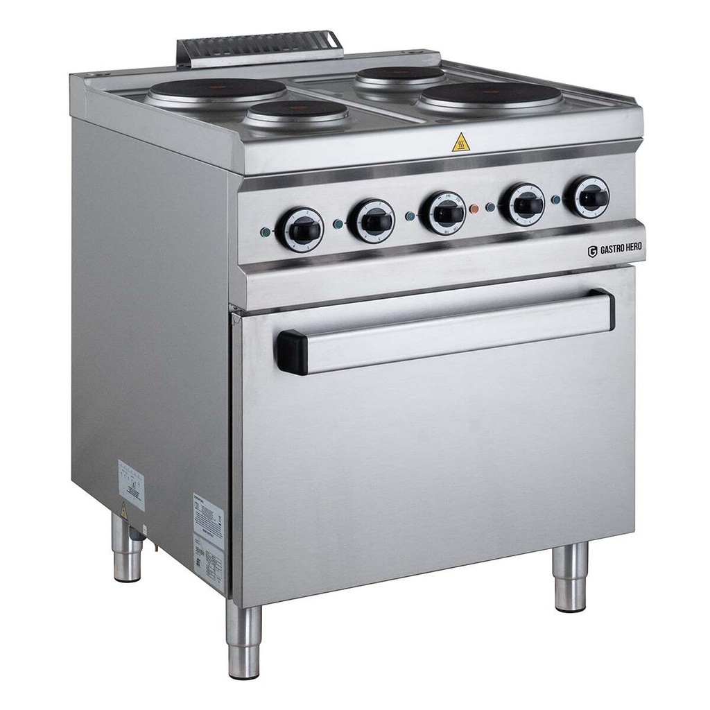 Elektroherd Serie 700 - 70/70 mit Elektrobackofen - 4 runde Kochfelder - 13,5 kW