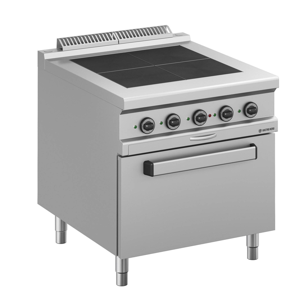Elektroherd  Serie 900 - 80/90 mit Elektrobackofen - 4 quadratische, abgesenkte Kochfelder - 16 kW