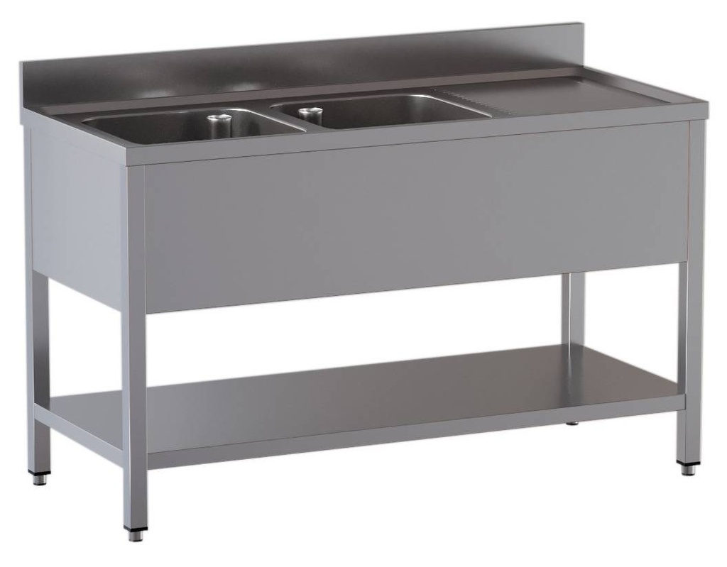 Spültisch ECO 15x7 mit 2 Becken links