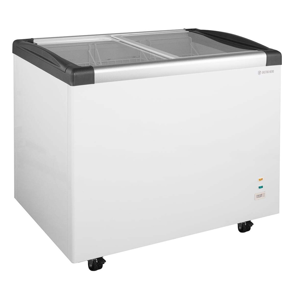 Tiefkühltruhe ECO 350 mit Glasschiebedeckel, 4 Rollen
