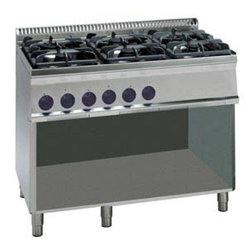 KBS Gas-Herd 30kW 6 Brenner offener Unterbau