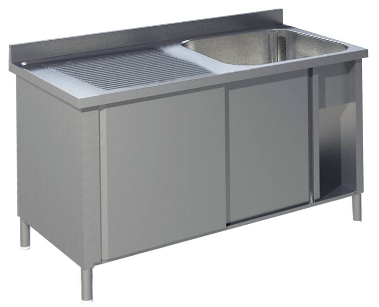 KBS Spülschrank mit Schiebetüren B 120cm - Becken rechts