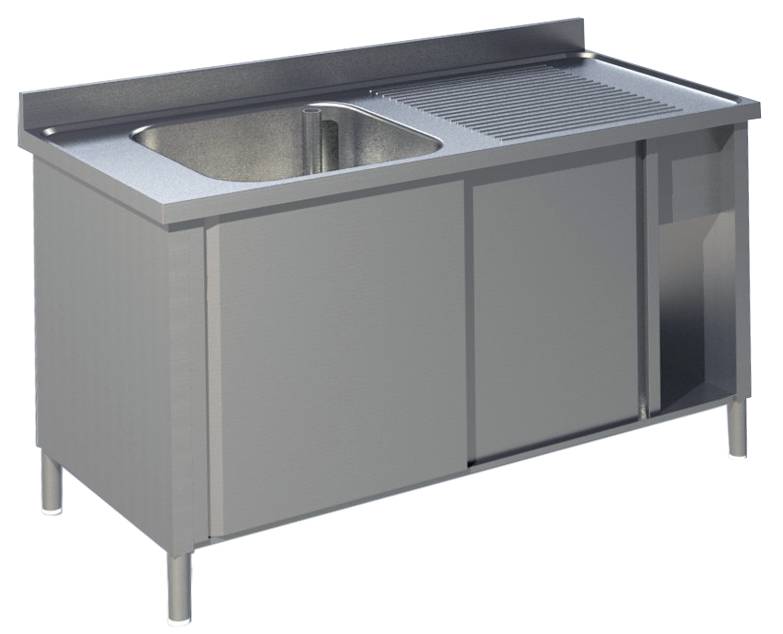 KBS Spülschrank mit Schiebetüren B 120cm - Becken links