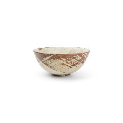 Schüssel Pinsel aus Porzellan, ø 12 cm, H 5 cm, braun