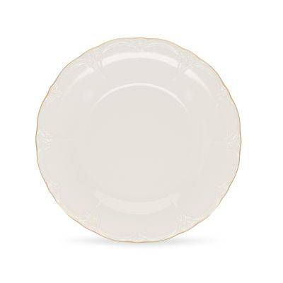 Flacher Teller mit goldenem Rand Retro aus Porzellan, 32 cm