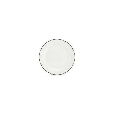 Teller grüner Rand Basic White, 20 cm