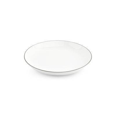 Schüssel Coupe grüner Rand Basic White aus Porzellan