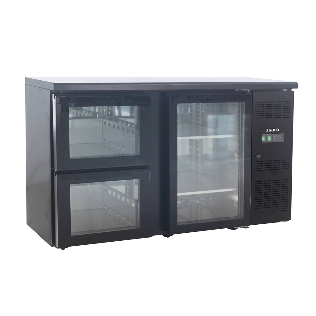 SARO Barkühler, 1 Glastür+2 Schubladen, BC 2100 G S2