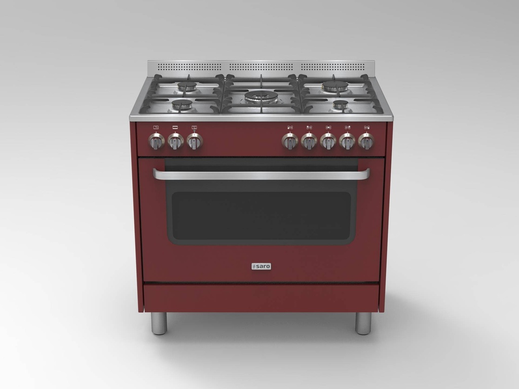 SARO Multifunktionsherd Gas/Elekt., TS95C61LVI bordeaux