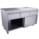 SARO Schiebetürenschrank mit 3 Schubladen, 1400x700mm