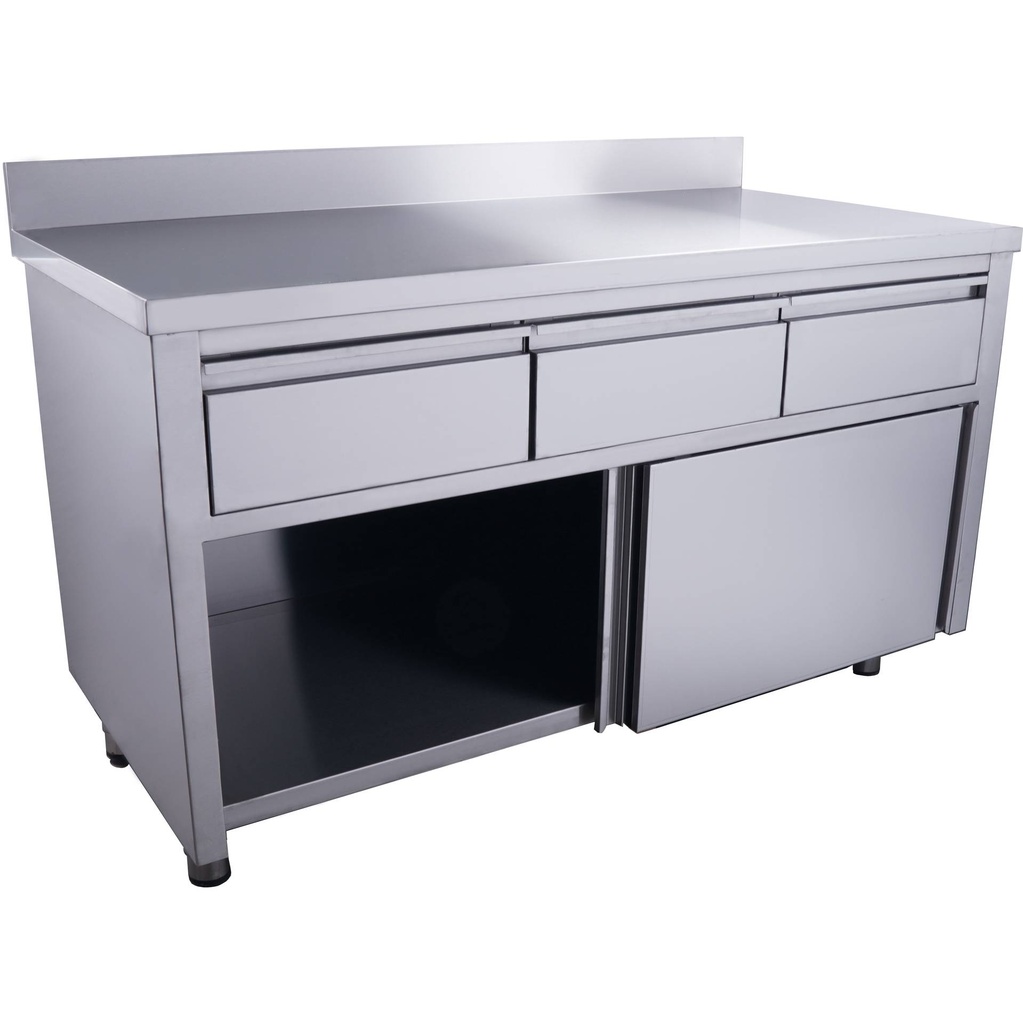 SARO Schiebetürenschrank, 3 Schubl.,Aufkant.,1400x700mm