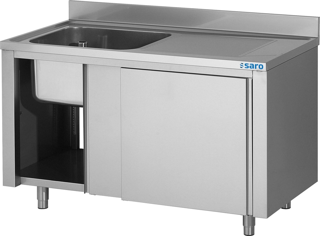 SARO Spülschrank, Schiebetüren, 1200mm, 1 Becken links
