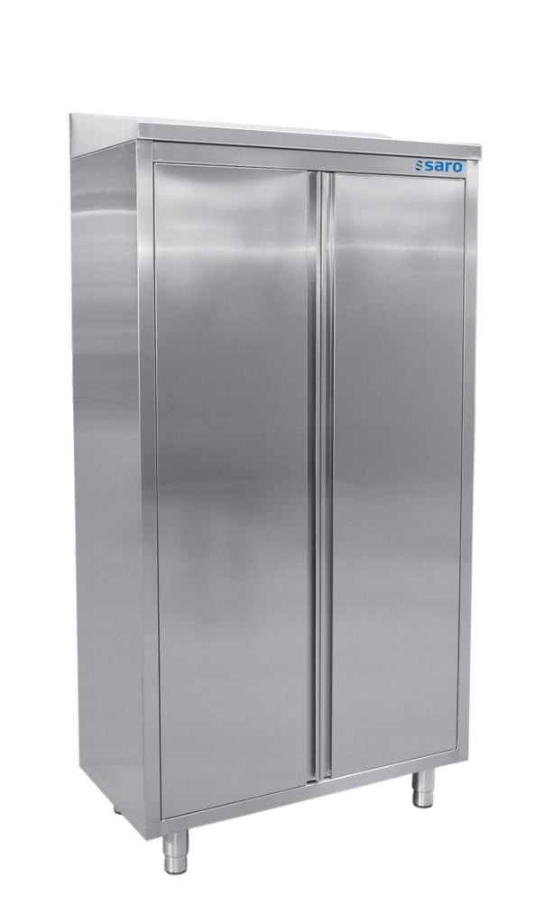 SARO Edelstahlhochschrank, 2 Flügeltüren, Breite 1000mm