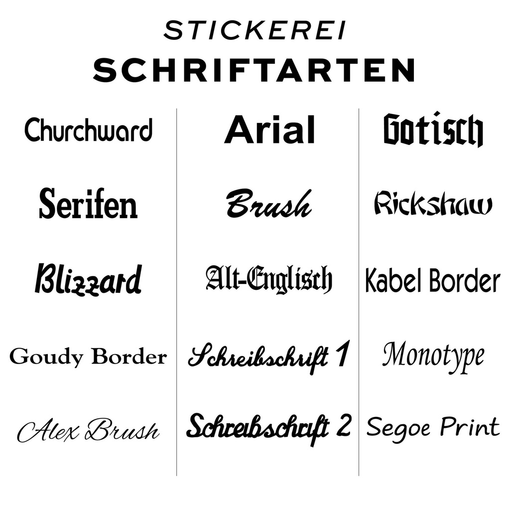 Schürzen-Stickerei, 1-zeilig