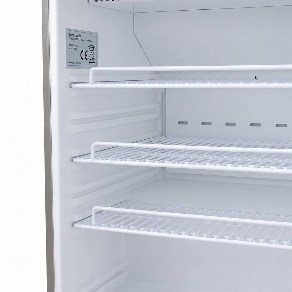 Kühlschrank 1 aus Edelstahl, 600 x 585 x 845 mm, 130 L