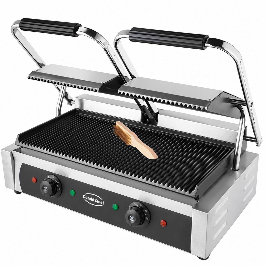 Kontaktgrill Doppelt aus Edelstahl, 580 x 410 x 190 mm