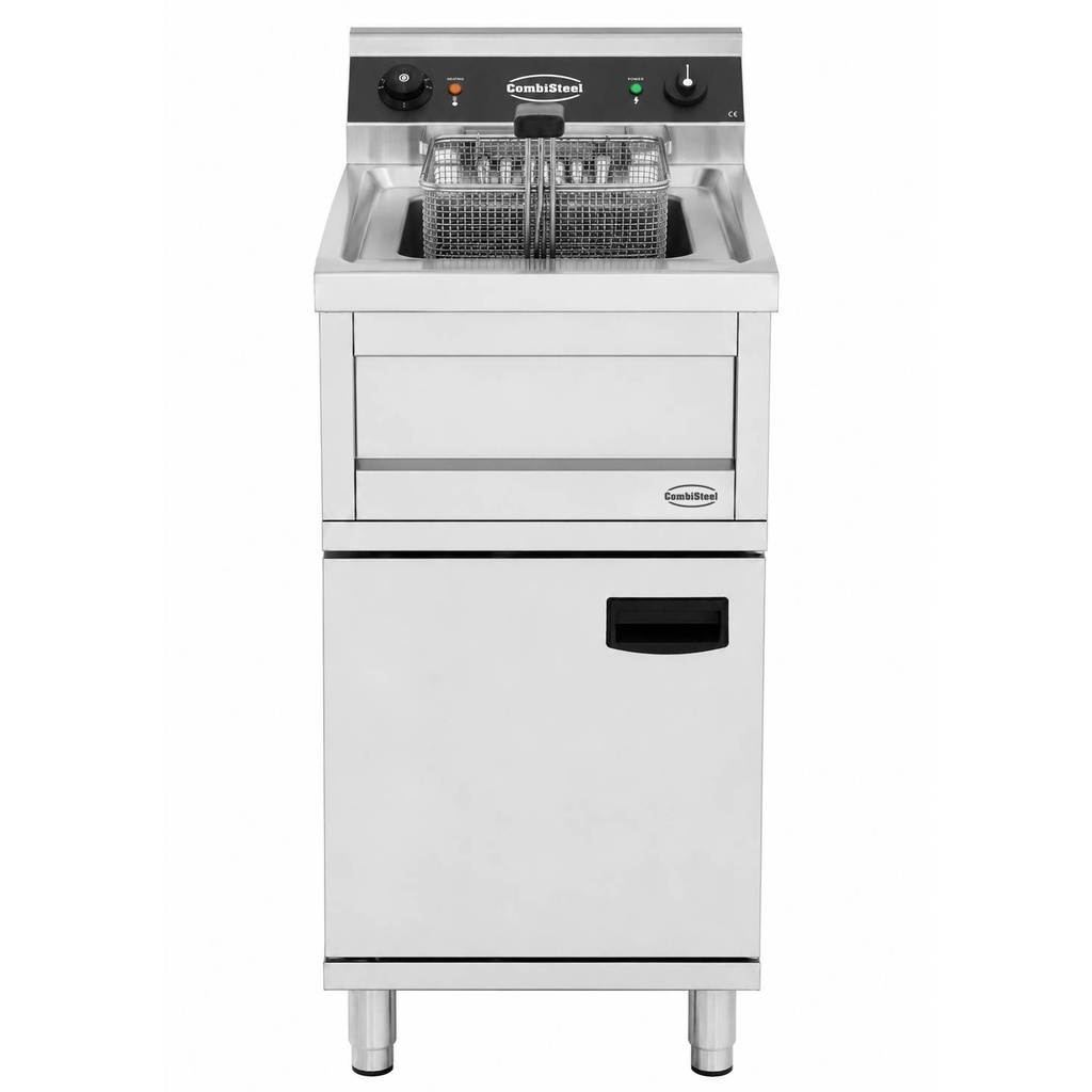 Elektro Friteuse aus Edelstahl, 1 x 12 L, 9 kW, 400 x 700 x 850 mm