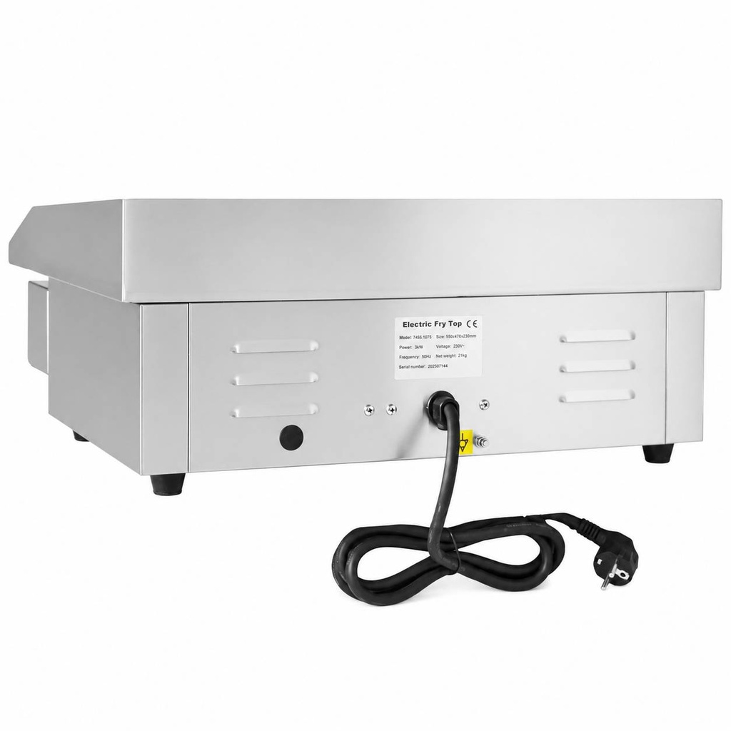 Elektro Grillplatte aus Edelstahl, 550 x 470 x 230 mm