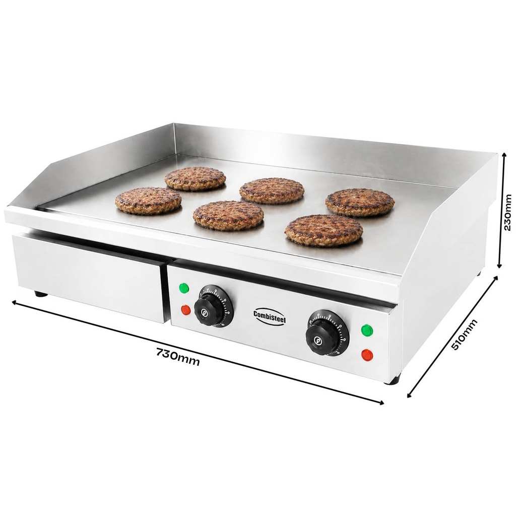 Elektro Grillplatte aus Edelstahl, 730 x 510 x 230 mm