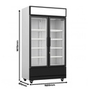 Kühlschrank 2 Glastüren, 1120 x 610 x 1973 mm, 670 L