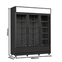 Kühlschrank 3, 1600 x 610 x 1973 mm, 1065 L, schwarz