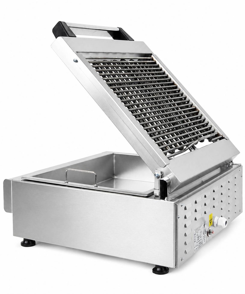 Wassergrill aus Edelstahl, 490 x 500 x 210 mm, Ø 210 mm