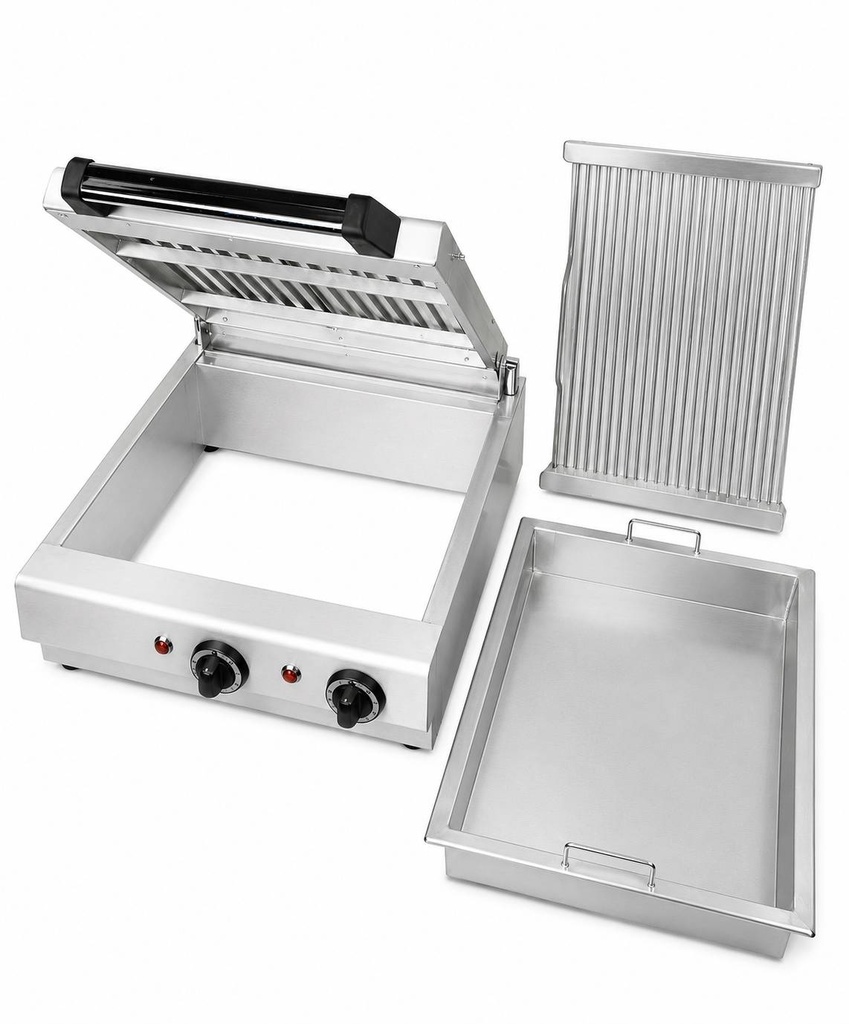 Wassergrill aus Edelstahl, 490 x 500 x 210 mm, Ø 210 mm