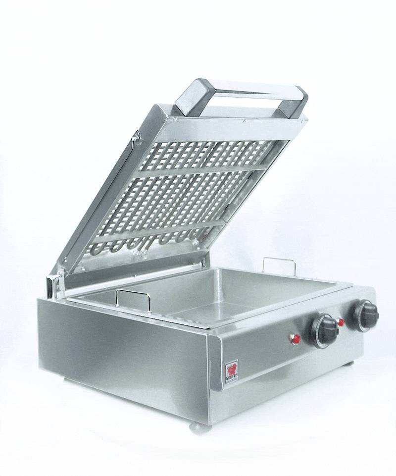 Wassergrill aus Edelstahl, 490 x 500 x 210 mm, Ø 210 mm