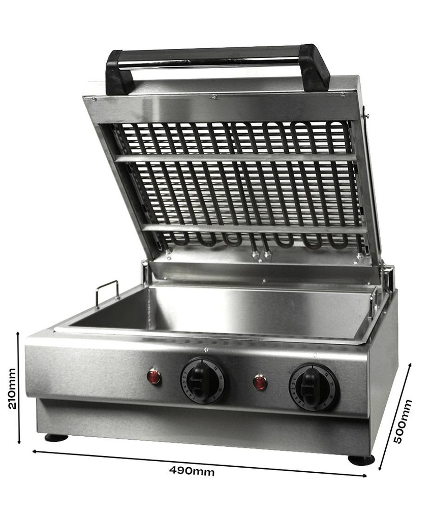 Wassergrill aus Edelstahl, 490 x 500 x 210 mm, Ø 210 mm