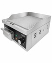 Elektro Grillplatte mit Gerillt aus Edelstahl, 360 x 450 x 220 mm