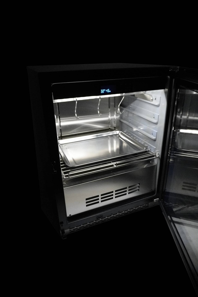 Dry Age Schrank, 127 L, 595 x 570 x 820 mm, schwarz / edelstahl