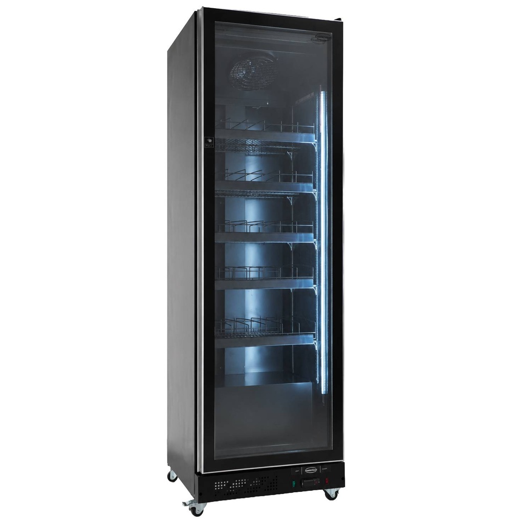 Kühlschrank 1 Glastür, 620 x 600 x 1980 mm, schwarz