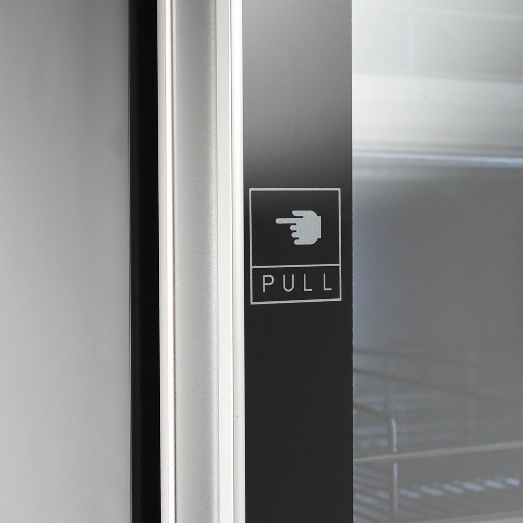 Kühlschrank 1 Glastür, 620 x 600 x 1980 mm, schwarz