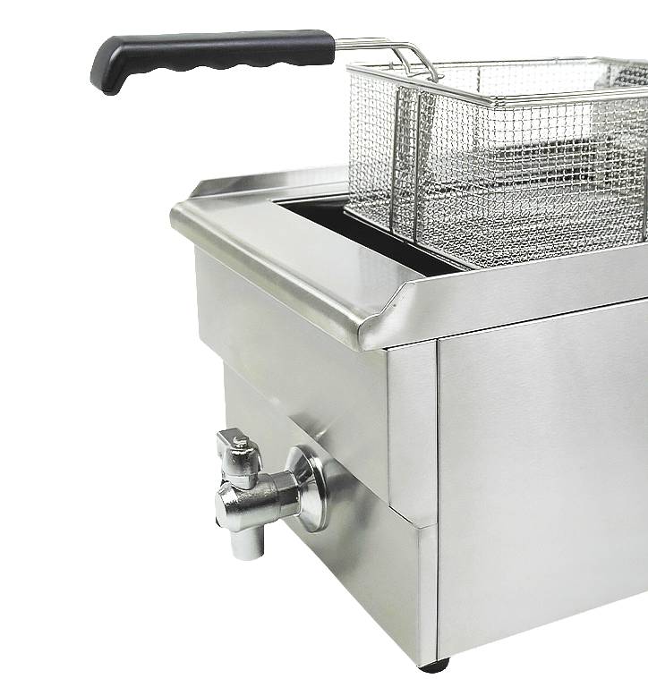 Elektro Tischfriteuse aus Edelstahl, 1 x 8 L, 310 x 505 x 355 mm