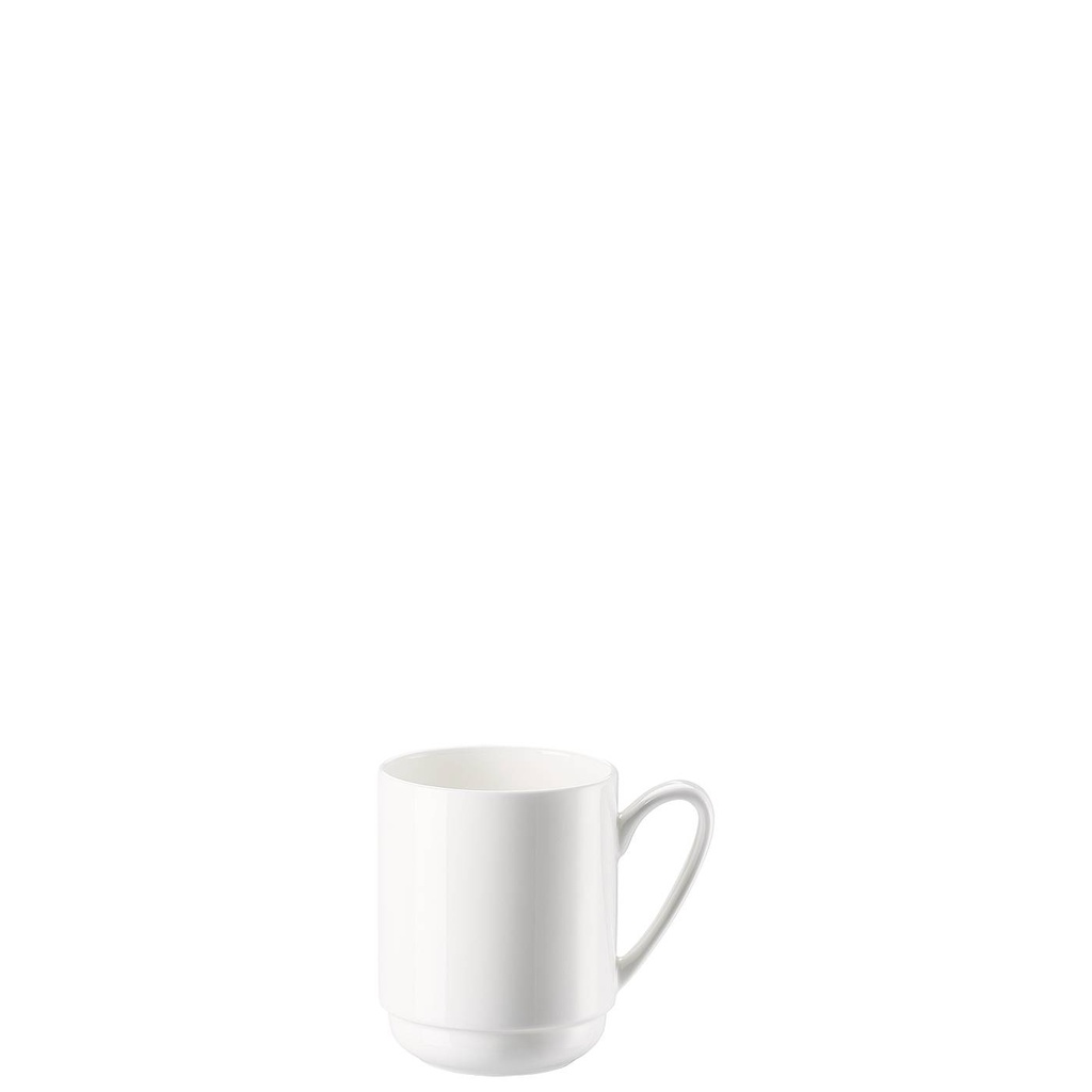 Rosenthal Jade Weiss Becher mit Henkel, stapelbar 7,5 cm