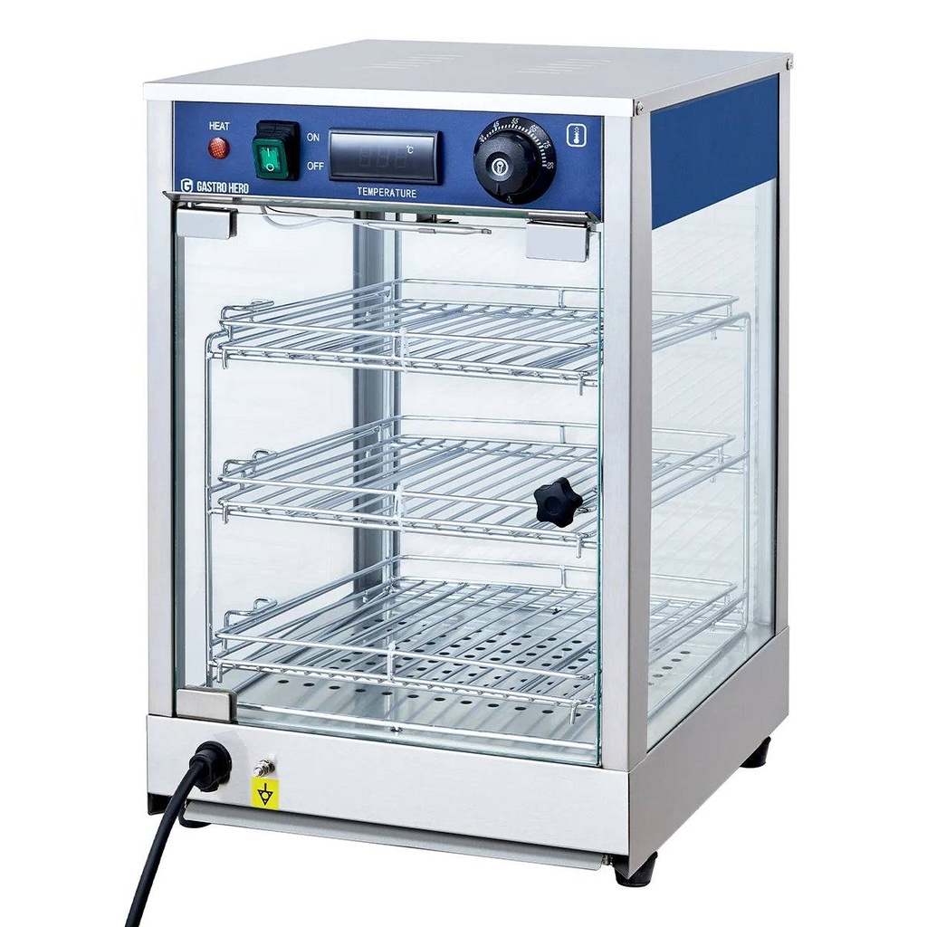 Warmhaltevitrine ECO 350 - mit 3 Ablagen und Beleuchtung