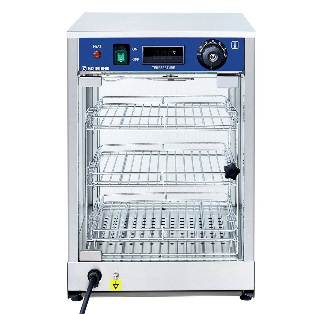 Warmhaltevitrine ECO 350 - mit 3 Ablagen und Beleuchtung