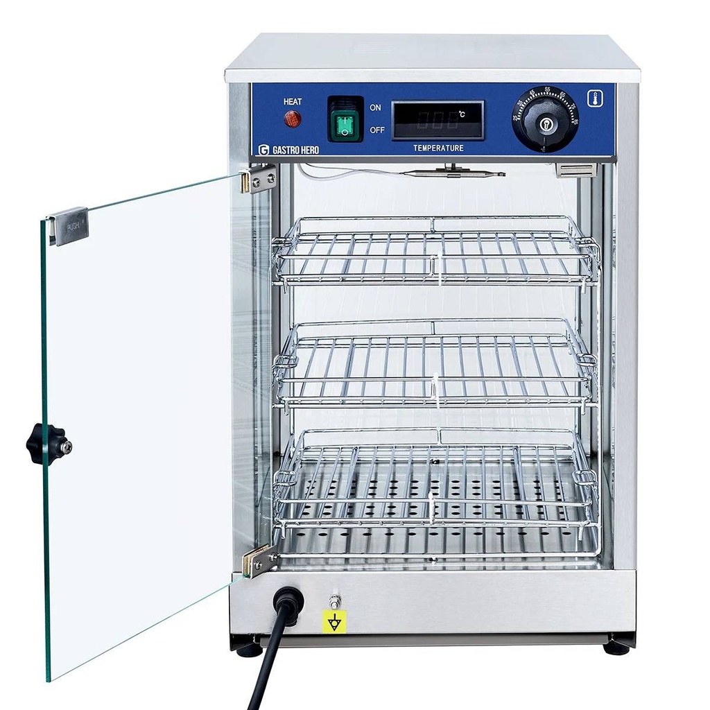 Warmhaltevitrine ECO 350 - mit 3 Ablagen und Beleuchtung