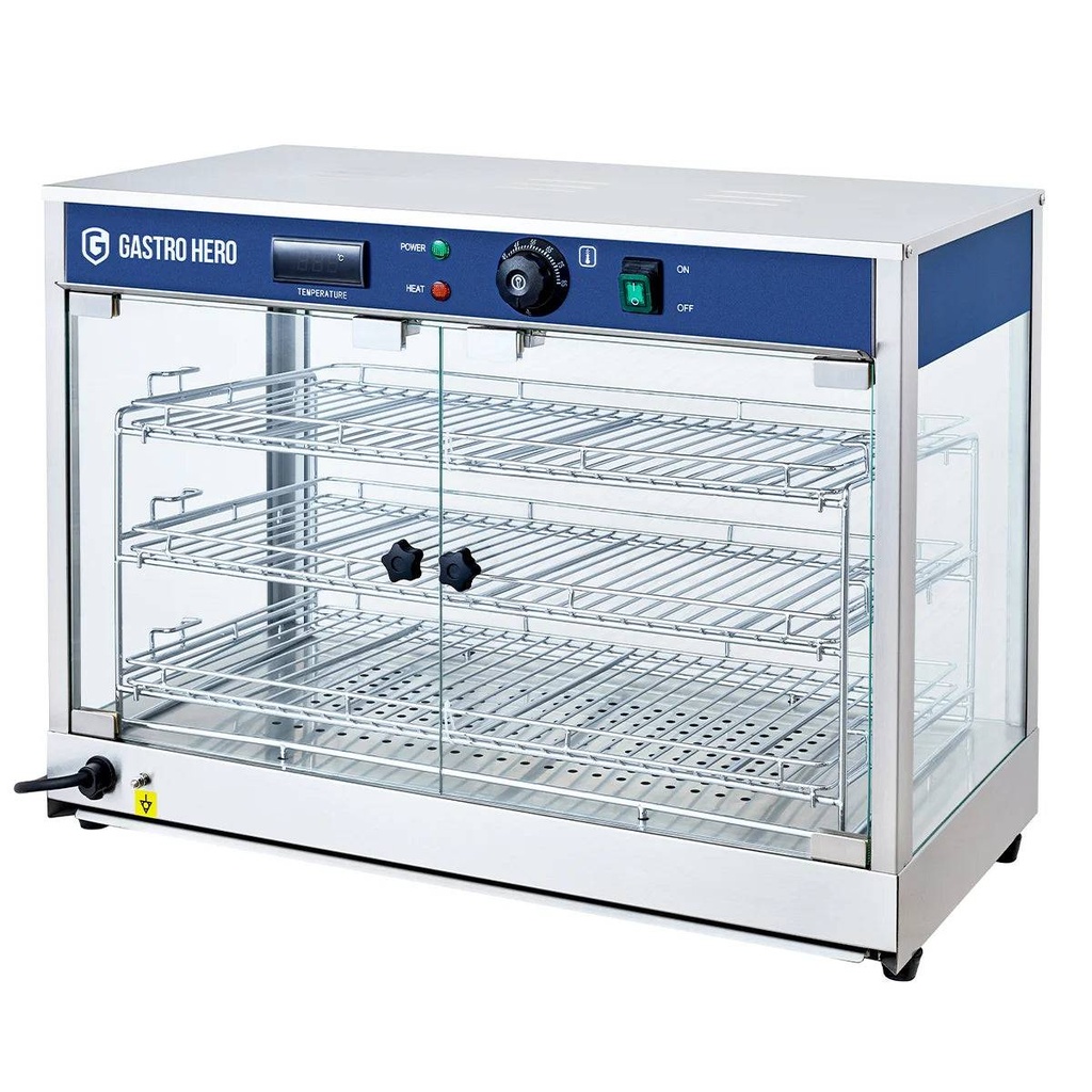 Warmhaltevitrine ECO 700 - mit 3 Ablagen und Beleuchtung