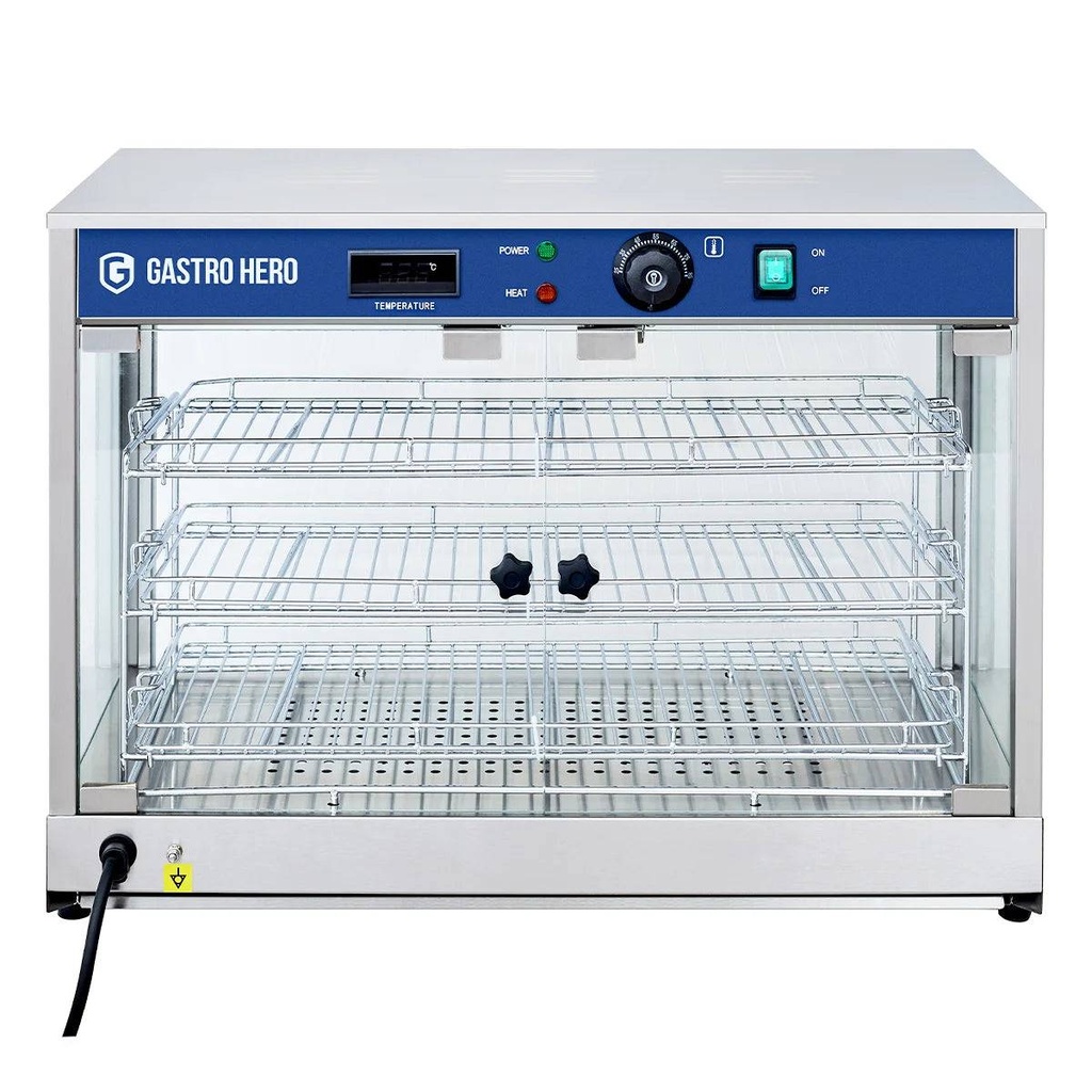 Warmhaltevitrine ECO 700 - mit 3 Ablagen und Beleuchtung