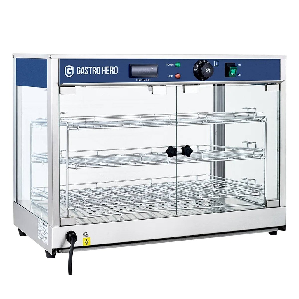 Warmhaltevitrine ECO 700 - mit 3 Ablagen und Beleuchtung