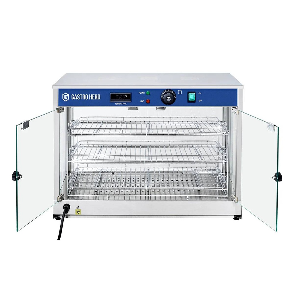 Warmhaltevitrine ECO 700 - mit 3 Ablagen und Beleuchtung