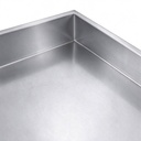Edelstahl Eckarbeitstisch Basic 1000x600 mm - mit Grundboden und Aufkantung