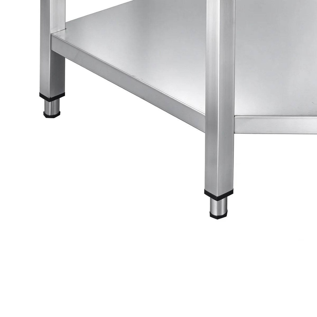 Edelstahl Eckarbeitstisch Basic 1000x700 mm - mit Grundboden und Aufkantung