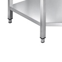 Edelstahl Eckarbeitstisch Basic 1000x700 mm - mit Grundboden und Aufkantung