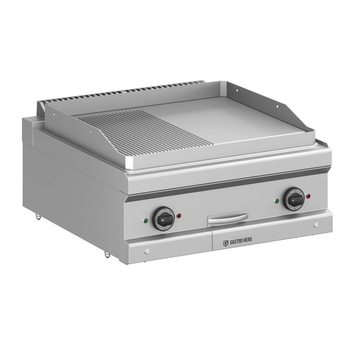 Elektrogrillplatte Serie 700 - 70/70 - ½ glatt, ½ gerillt  - Tischgerät