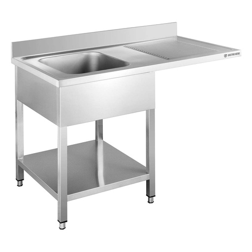 Spülzentrum Basic 12x6 mit 1 Becken links, Aufkantung und Grundboden
