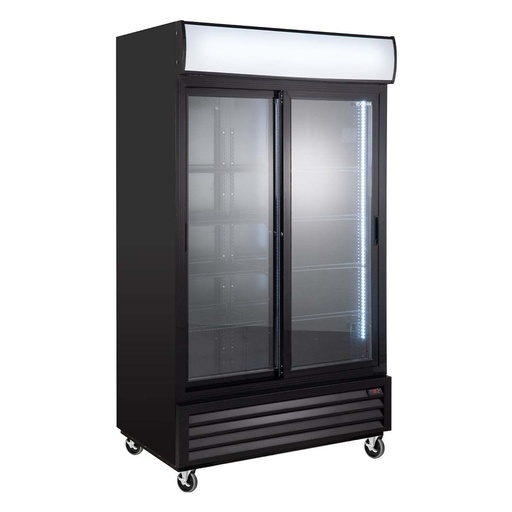 Getränkekühlschrank ECO 1000 mit Schiebetüren und Leuchtaufsatz