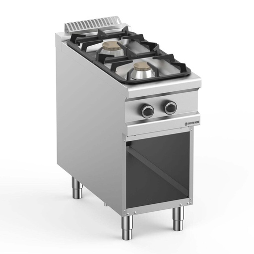 Gasherd  Serie 900 - 40/90 mit offenem Unterbau - 2 Kochstellen - 11 kW